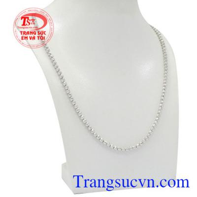 Dây chuyền bi vàng trắng 10k được nhập khẩu từ Italy vàng 10k chất lượng.