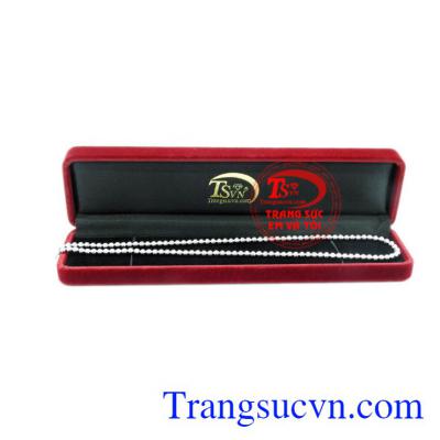Dây chuyền bi vàng trắng 10k