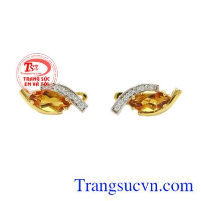 Hoa tai nữ thạch anh vàng đẹp hiện đang được nhiều người yêu thích và chọn lựa.