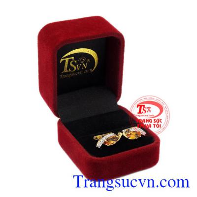 Hoa tai nữ thạch anh vàng đẹp