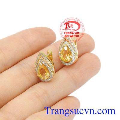 Hoa tai nữ thạch anh vàng giao hàng trên toàn quốc.