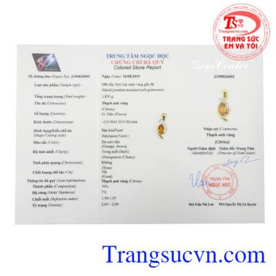 Mặt dây nữ Citrine chất lượng
