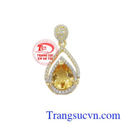 Mặt dây nữ Citrine thiên nhiên