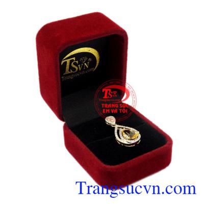 Mặt dây nữ Citrine thiên nhiên