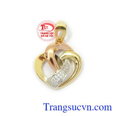 Mặt dây nữ trái tim tinh tế 18k