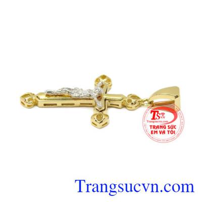 Mặt thánh giá vàng Jesus chất lượng.