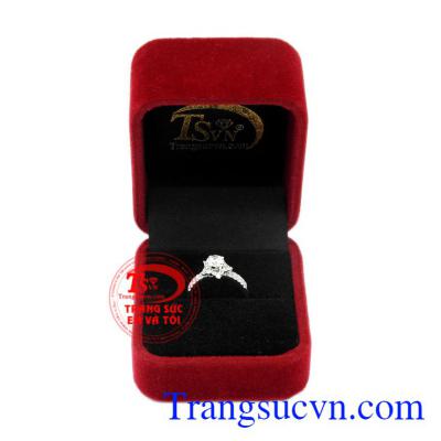Nhẫn nữ vàng trắng ngôi sao lấp lánh