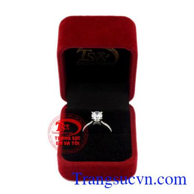 Nhẫn nữ vàng trắng tiểu thư vàng 18k