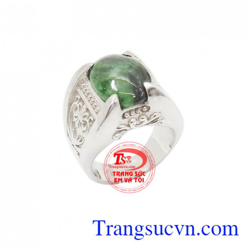 Nhẫn bạc nam ngọc cẩm thạch