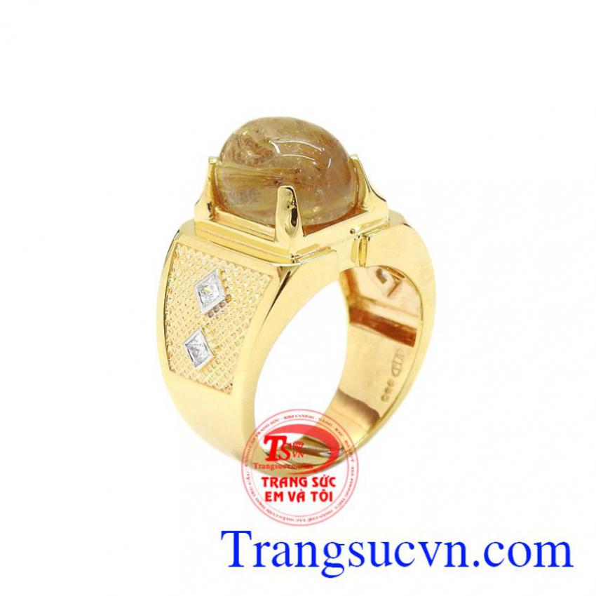 Nhẫn nam thạch anh tóc lịch lãm