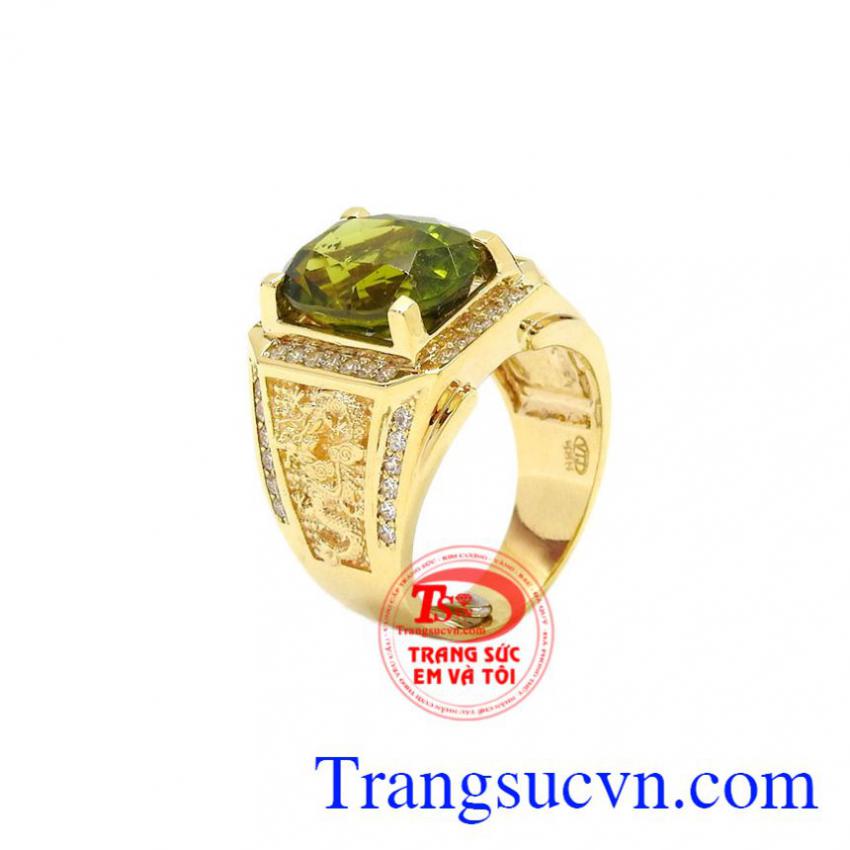 Nhẫn nam vàng Peridot sang trọng