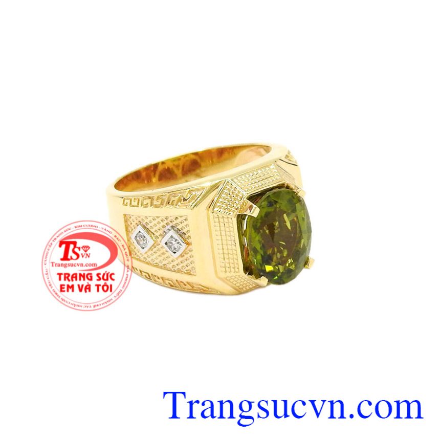 Nhẫn nam vàng Peridot thiên nhiên đảm bảo chất lượng, giao hàng trên toàn quốc.