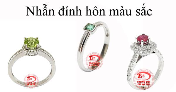 Nhẫn đính hôn màu sắc được rất nhiều người yêu thích