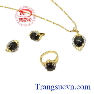 Bộ trang sức saphir sao quý tộc bảo hành uy tín, giao hàng toàn quốc. 