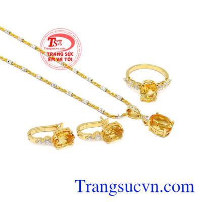 Bộ trang sức vàng nữ Citrine