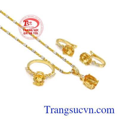 Bộ trang sức vàng nữ Citrine