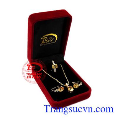 Bộ trang sức vàng nữ Citrine