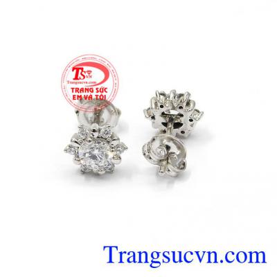 Hoa tai vàng tây dành cho nữ kiểu tinh tế, đeo hoa tai hợp thời trang