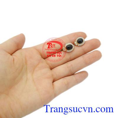 Hoa tai nữ vàng Sapphire 14k có giấy kiểm định.