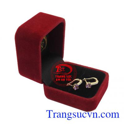 Hoa tai thạch anh tím quý phái