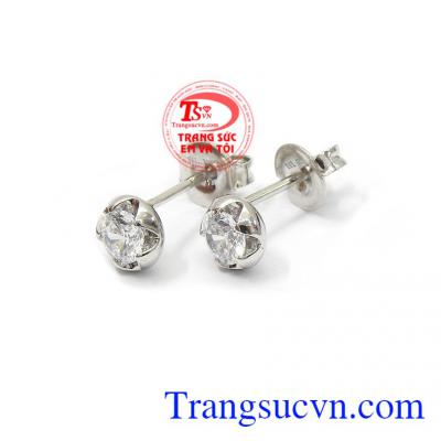 Hoa tai vàng trắng cá tính