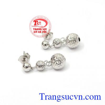 Hoa tai vàng trắng dịu dàng vàng 10k, bảo hành 6 tháng, chất lượng uy tín, giao hàng nhanh trên toàn quốc