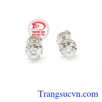 Hoa tai vàng trắng sang trọng 10k chất lượng uy tín, bảo hành 6 tháng, giao hàng nhanh trên toàn quốc