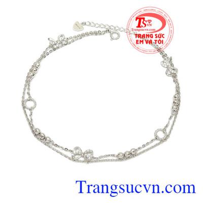 Lắc chân vàng trắng dễ thương