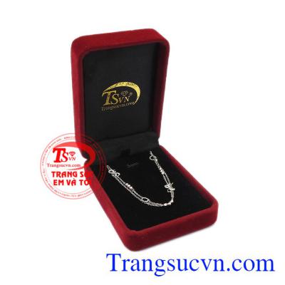 Lắc chân vàng trắng dễ thương bảo hành uy tín, giao hàng toàn quốc. 