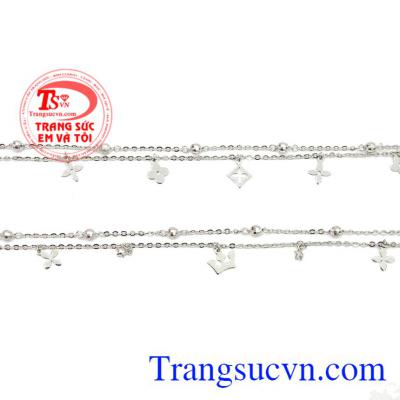 Thiết kế tinh tế, hợp thời trang. Lắc chân vàng trắng duyên dáng