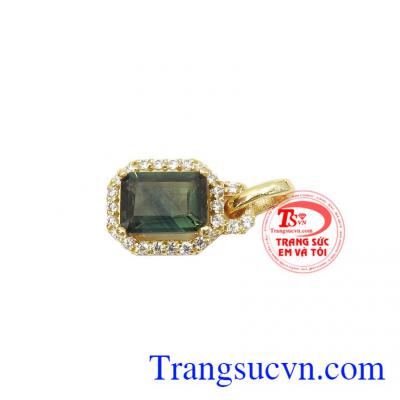 Mặt dây saphir quyền quý màu sắc đặc biệt quý hiếm vàng 14k, bảo hành 12 tháng, giao hàng nhanh trên toàn quốc