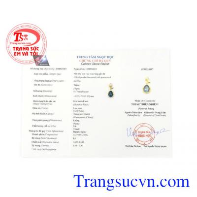 Sản phẩm thích hợp làm quà tặng cho người thân hoặc bạn bè,Mặt dây topaz thiên nhiên