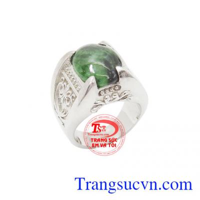 Nhẫn bạc nam ngọc cẩm thạch là sản phẩm bạc 925 đẹp sang trọng được thiết kế hợp thời trang