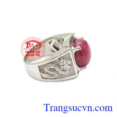 Nhẫn bạc nam ruby rồng chất lượng đảm bảo, giao hàng nhanh trên toàn quốc