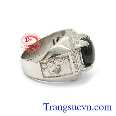 Nhẫn bạc nam Sapphire sang trọng là món quà ý nghĩa cho người bạn yêu thương