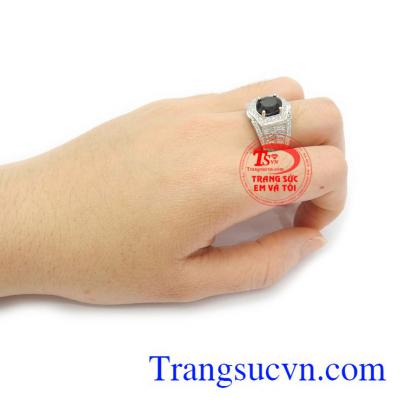 Nhẫn bạc nam Sapphire thời thượng bền đẹp, tinh tế và đẳng cấp, phù hợp thị hiếu phái mạnh