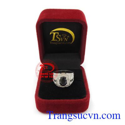Nhẫn bạc nam Sapphire thời thượng chế tác theo yêu cầu, giao hàng nhanh trên toàn quốc.