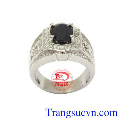Nhẫn bạc nam Sapphire thời thượng phù hợp nhiều phong cách và kiểu trang phục khác nhau