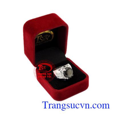 Nhẫn nam bạc Sapphire sao