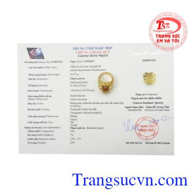 Nhẫn nam thạch anh tóc chất lượng