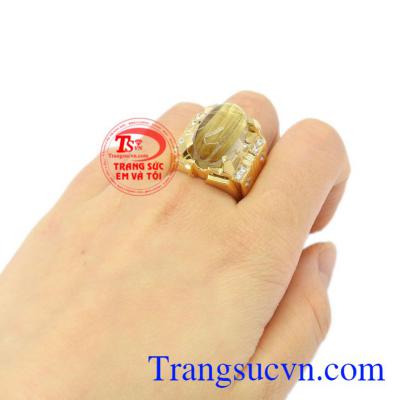 Nhẫn nam thạch anh tóc chất lượng