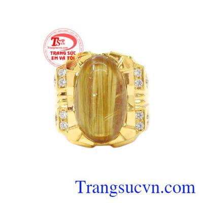 Nhẫn nam thạch anh tóc chất lượng thiết kế lịch lãm, sang trọng giúp phái mạnh thể hiện cá tính.