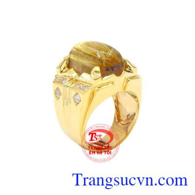 Nhẫn nam thạch anh tóc chất lượng là sản phẩm phong thủy mang lại may mắn, tài lộc.