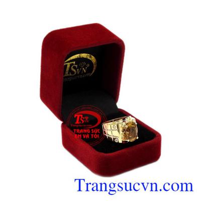 Nhẫn nam vàng Citrine chất lượng
