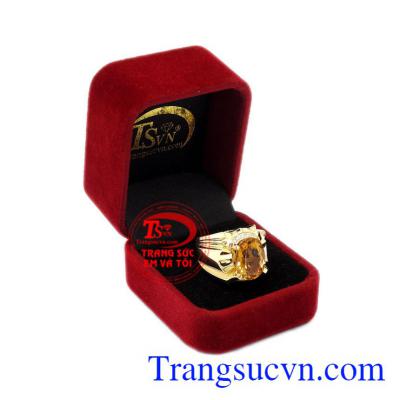 Nhẫn nam vàng Citrine đẹp
