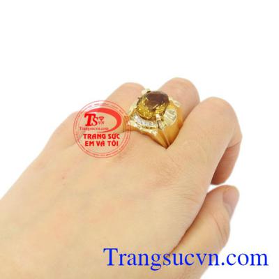 Nhẫn nam vàng Citrine đẹp