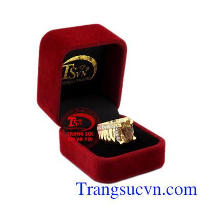 Nhẫn nam vàng Citrine sang trọng