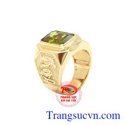 Nhẫn nam vàng Peridot chất lượng