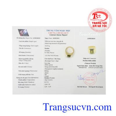Nhẫn nam vàng peridot đẹp