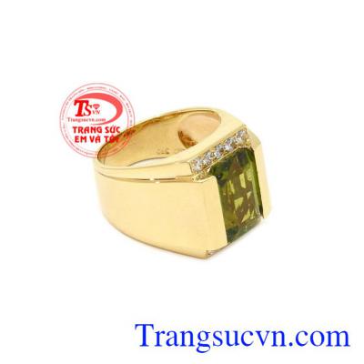 Nhẫn nam vàng peridot đẹp